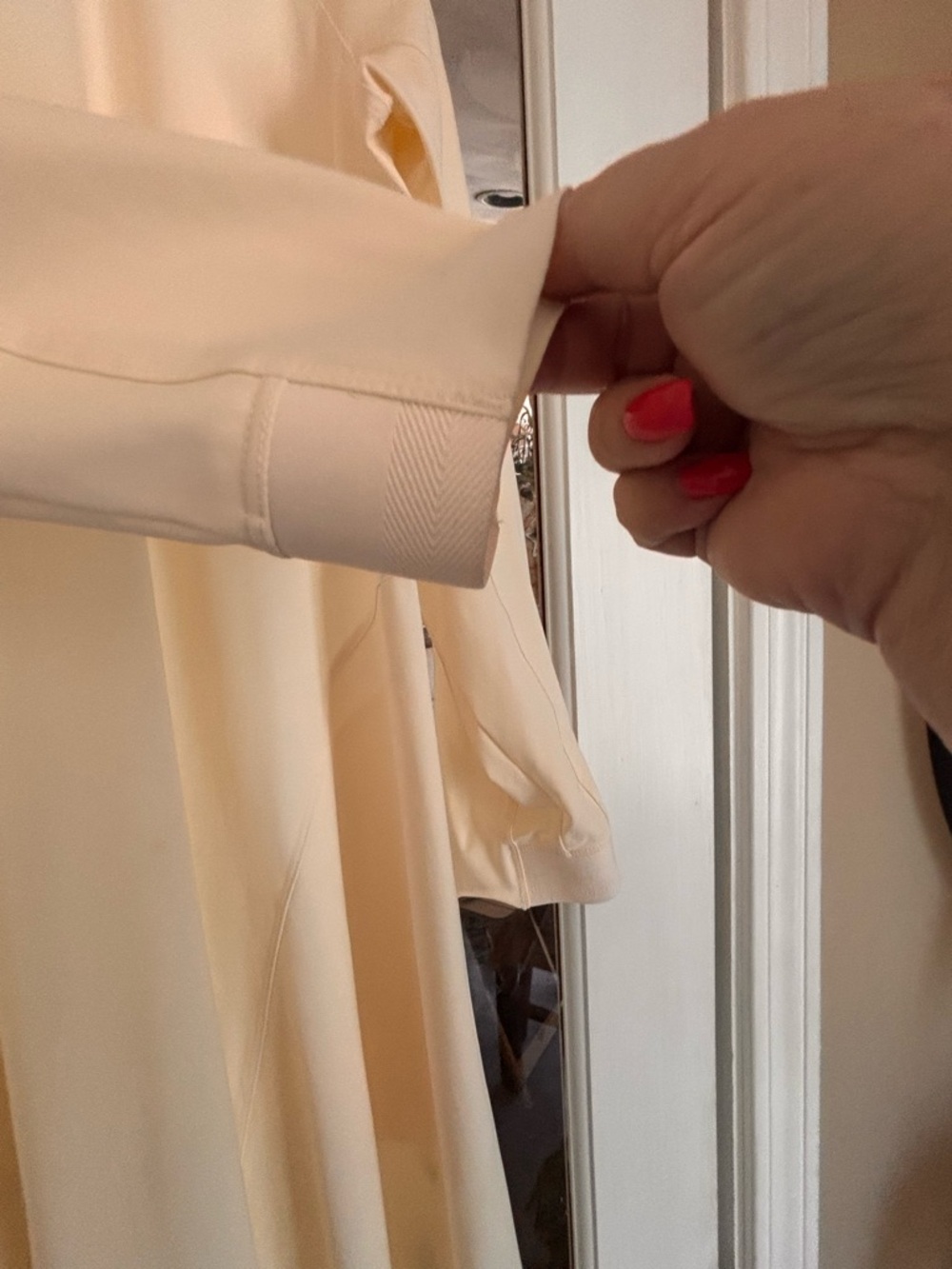 Athleta Light Cream Long Sleeve Shirt Dress - Picture 3 of 7